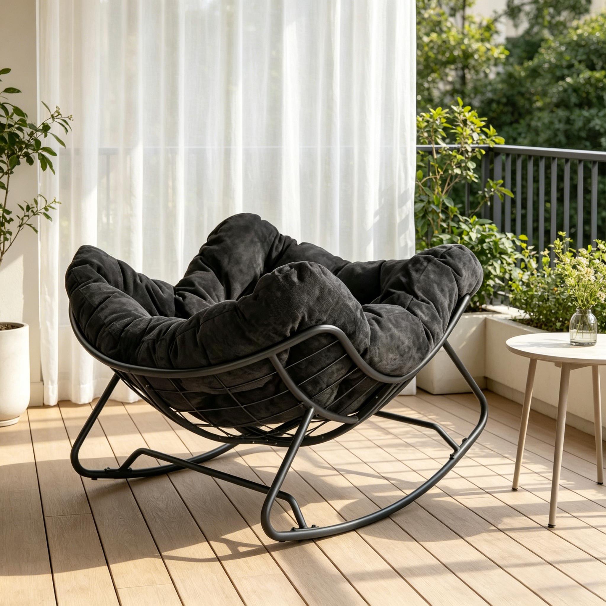 Ei-förmige Einzelne Stuhl,halbkreis Schaukelstuhl,balkon Sessel,wohnzimmer Stuhl(nur Mit Wohnzimmer Stuhl)