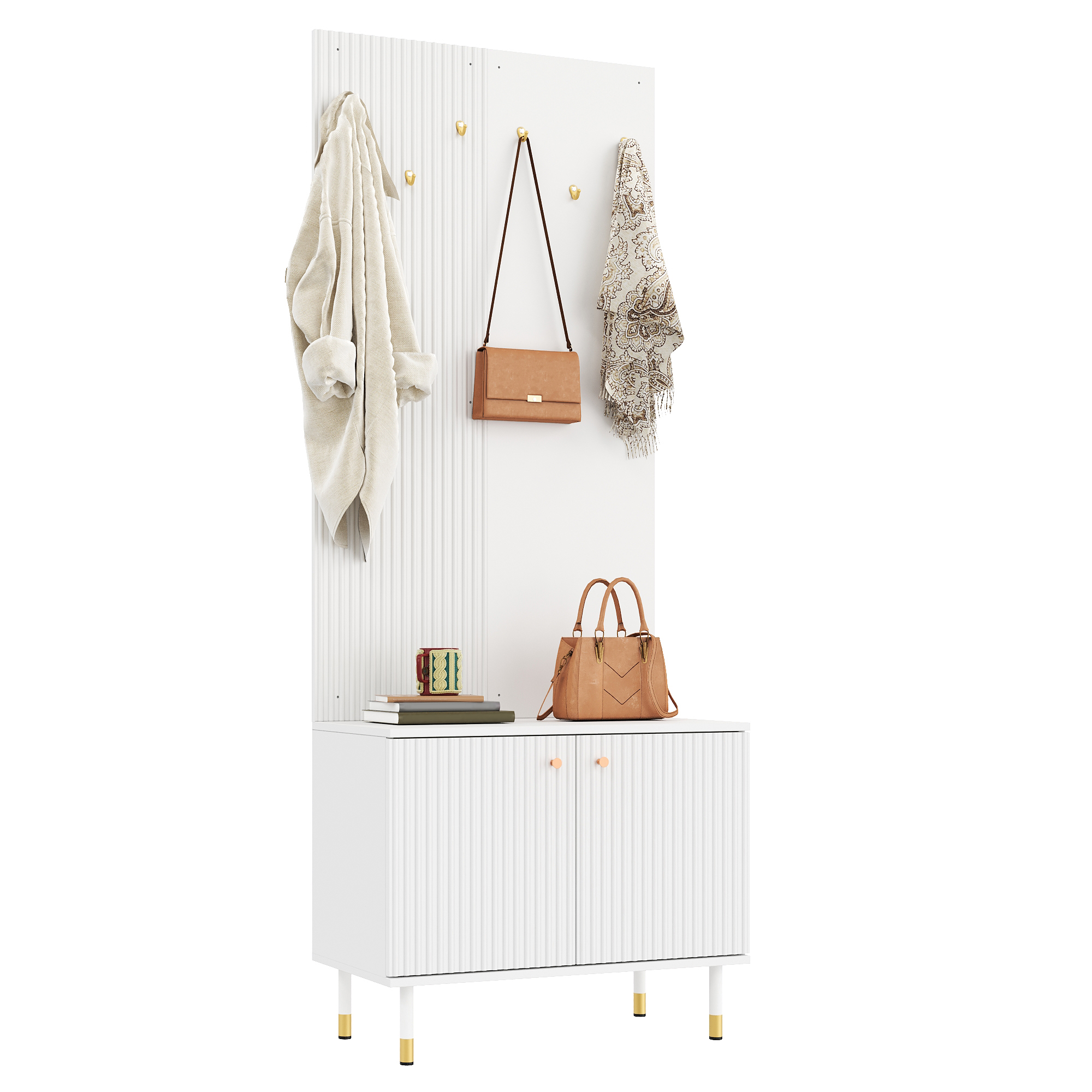 Garderobenschrank, Kleiderablage,schuhschrank, Diele Kombischrank, Standgarderobe, Staurschrank, Pb+mdf Schrank, Schuhaufbewahrung, Garderobenwand Mit Haken, Zylindrische Metallfüße