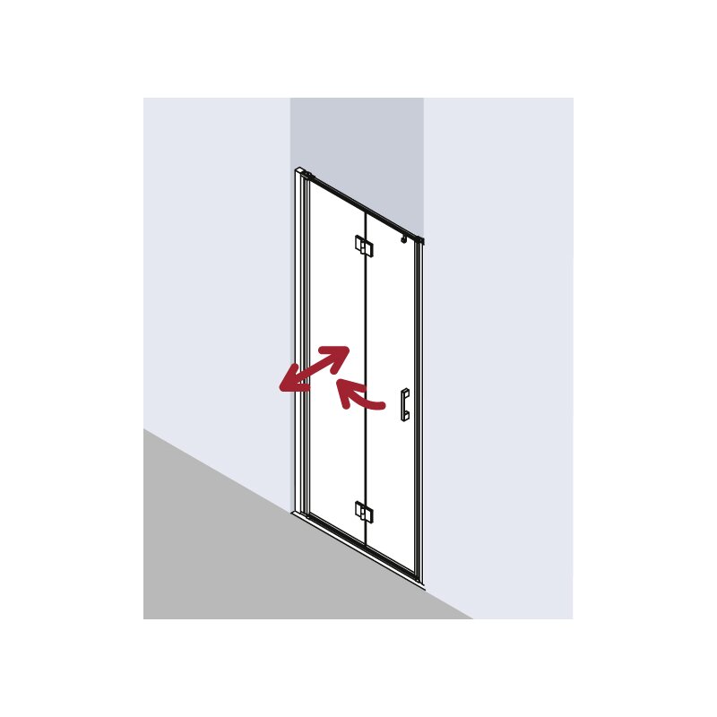 Kermi Liga Pendel-falttür 2sr 700 X 2000mm Silber Mattglanz Esg Klar
