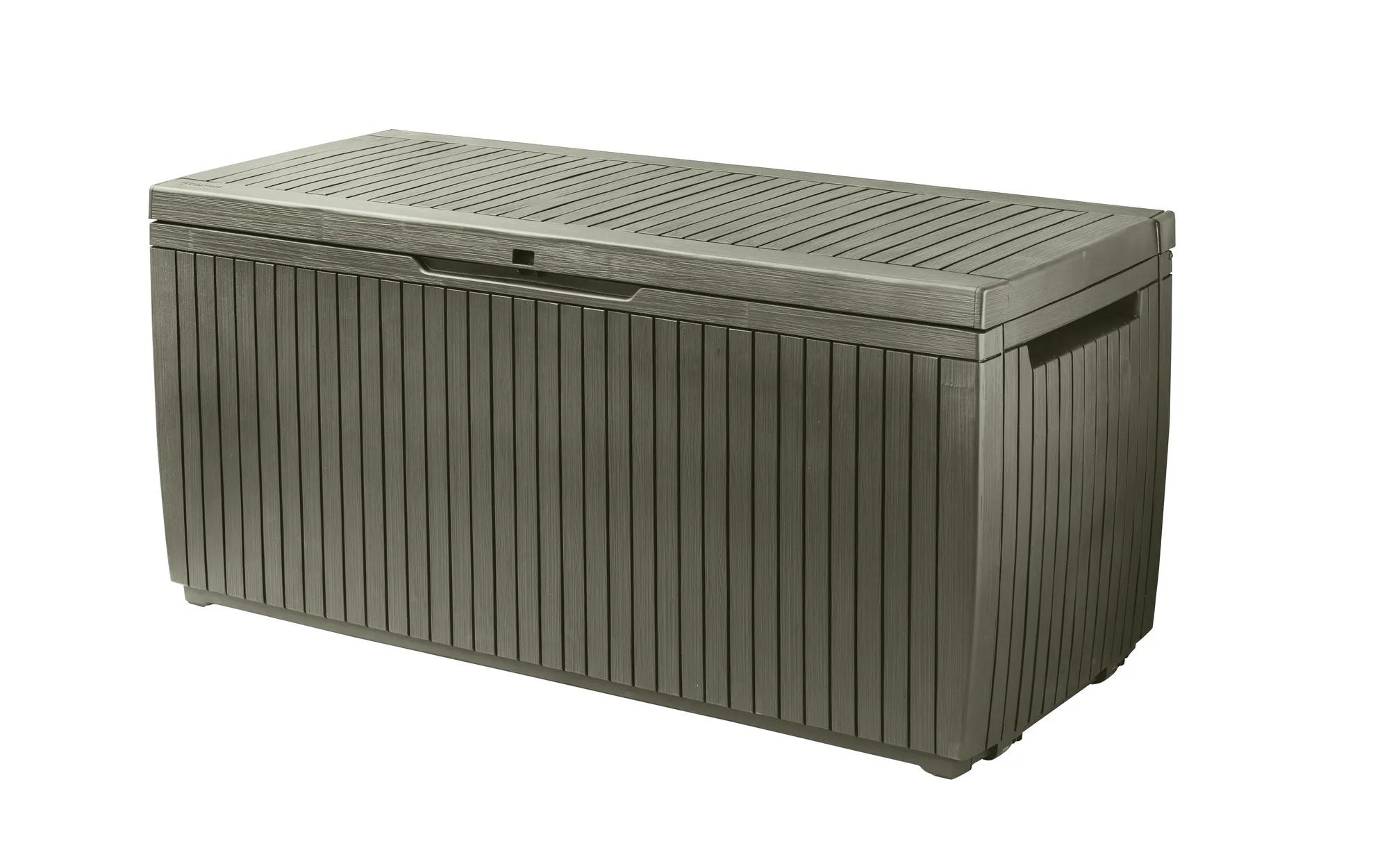 Keter Springwood Kissenbox 305l Wasserfest Uv-beständig Holzoptik Grün
