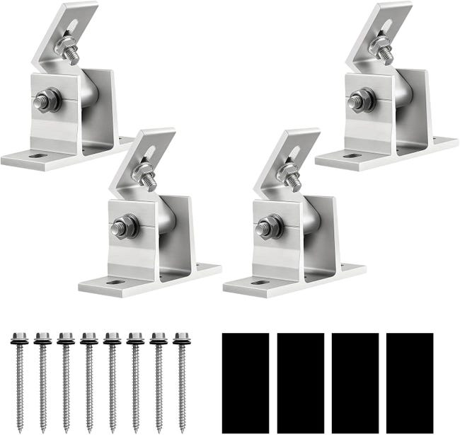 4-teilige Montagehalterung Für Solarmodule, Aluminium-pv-modulhalterung, Wandmontage 10°–60°, Verstellbares Photovoltaikmodul