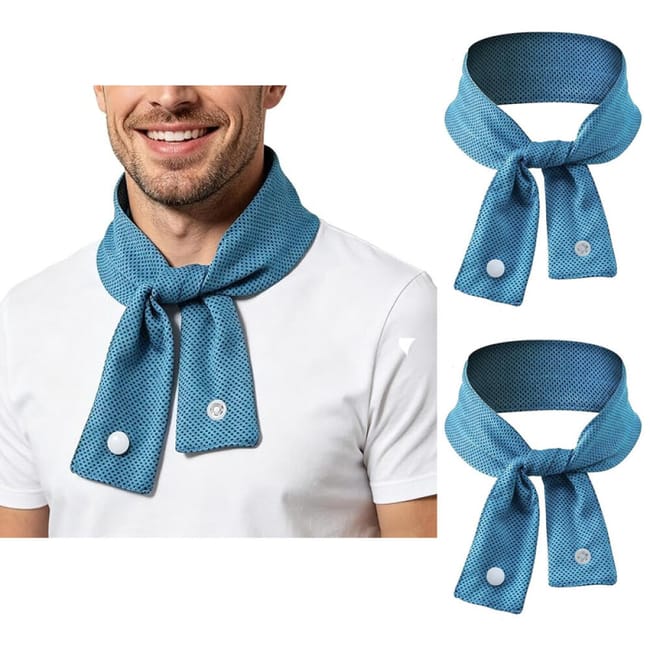 Tragbares Kühlstirnband, Kühlendes Nackentuch, Lindert Hitze Und Absorbiert Schweiß, Blau, 2er-pack