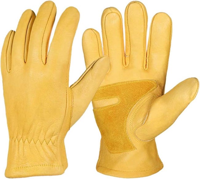 Dicke, Stichfeste Gartenhandschuhe Aus Rindsleder, Geeignet Zum Schneiden, Graben, Pflanzen Und Für Andere Gartenarbeiten. Größe M