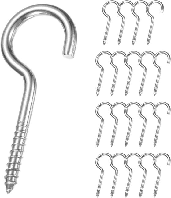 Packung Mit 20 Robusten M5-schraubhaken Aus Edelstahl 304 – Ideal Zum Aufhängen Von Kunstwerken Und Zum Befestigen Von Kabeln