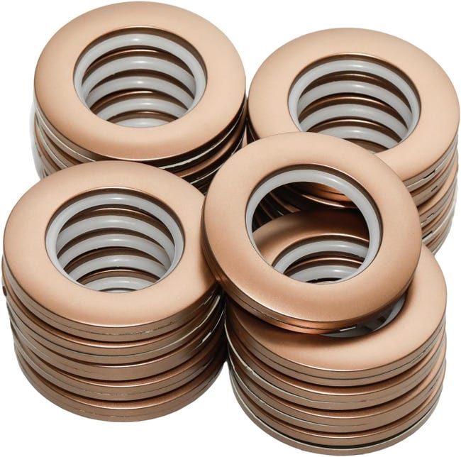Vorhangringe - Geeignet Für Duschvorhänge, Gardinen, Verdunkelungsvorhänge Usw. - 20 Ringe, Roségold, 42 Mm Innenring