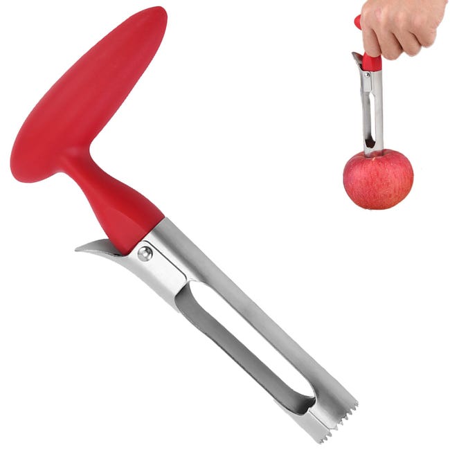 Apfelentkerner Aus Edelstahl, Entfernt Mühelos Das Kerngehäuse, Abs-griff, Gezahnte Klinge, Für Äpfel, Birnen Und Ananas, 18 Cm, Rot