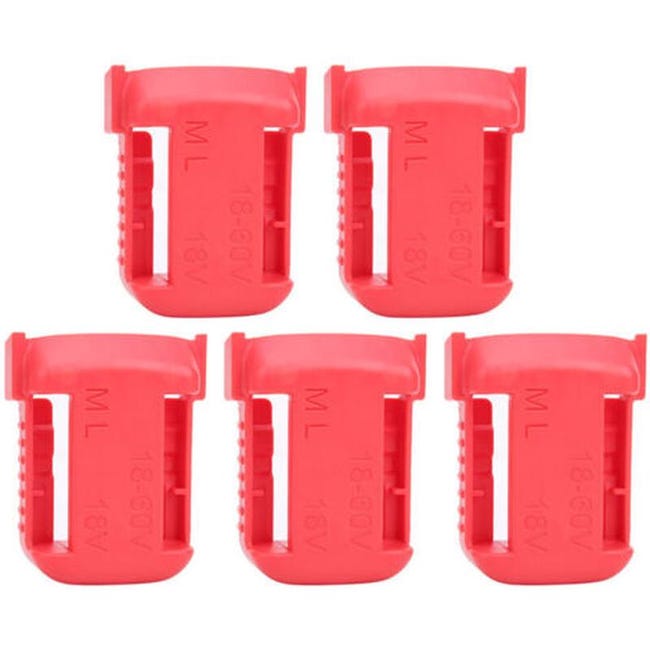 5-teiliger Milwaukee M18 Batteriehalter, Lithium-batterie-aufbewahrungsregal, Wandhalterung, 18v (rot)