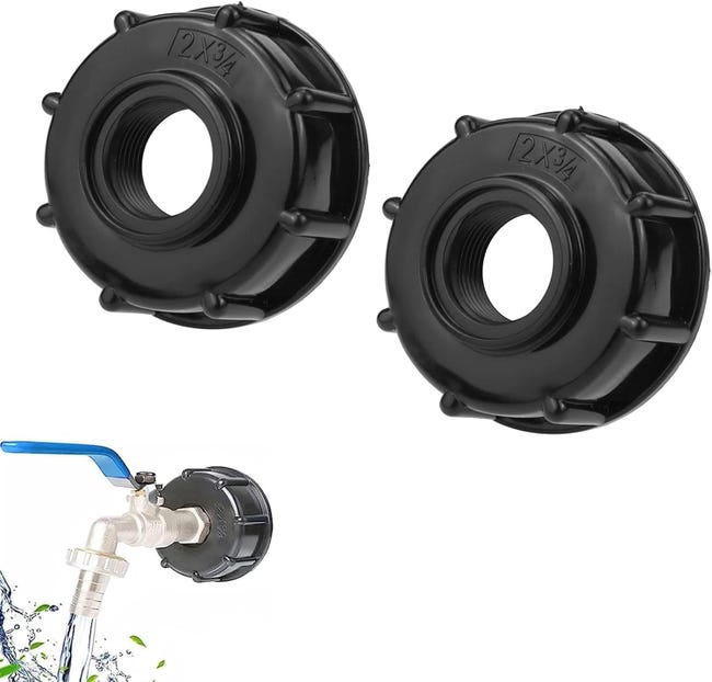 (2 Stück) Ibc-adapterkappe S60x6 – 3/4-zoll-ibc-tankanschluss – Tankadapter Für Ibc-fassventil