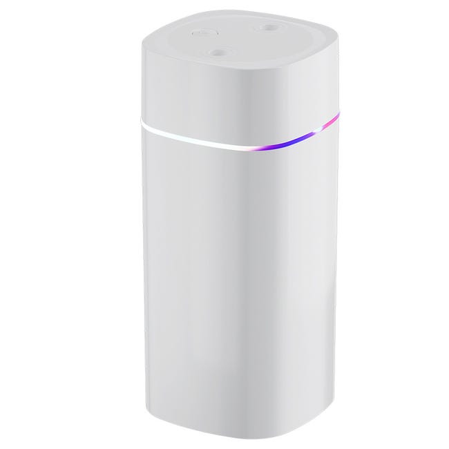 Kleiner Luftbefeuchter, 600 Ml Tragbarer Zweikanal-diffusor Mit Automatischer Abschaltung, Ideal Für Schlafzimmer Oder Büro, Weiß