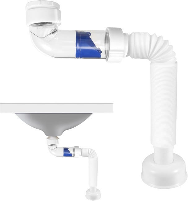 Flexibler Abflussschlauch G1-1/4", Ausziehbarer, Geruchsdichter Siphon 340-850 Mm - Universal Für Küchen-/badezimmerspülen