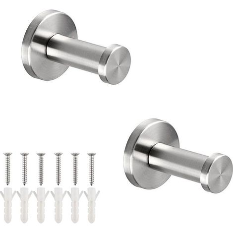 Langray 2er-set Stilvolle 304 Wandhalterung Aus Gebürstetem Edelstahl 304 Für Waschraumschränke Badmantel Handtuch Robe 5cm
