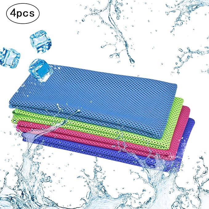 4-teiliges Kühles Fitness-handtuch Sofortige Kalte Kühltücher 30 X 100 Cm Eiskalt Für Outdoor-sportarten Bei Heißem Wetter