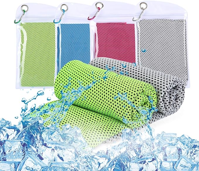 4-teiliges Kühltuch, 30 X 100 Cm Kühltuch, Ultraleichtes Sporttuch, Schnell Trocknendes Reisetuch, Mikrofasertuch Für Sport Und Fitness, Laufen, Reisen Und Yoga