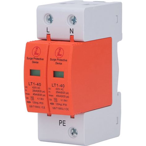 Sunxury Eosnow, 2-fach Netz-überspannungsschutz, Flammhemmend, 36-mm-schienenmontage, 420-v-blitzschutzgerät