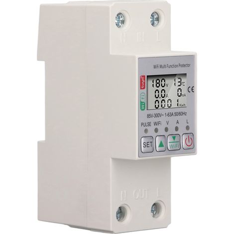 Wlan-smart-stromzählerschalter, Tuya Energieschutzschalter, Multifunktionsschutzschalter Mit Zähler, Ac 85–300 V, 63 A