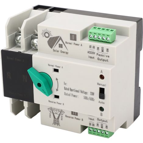 Dual Power 2p Automatischer Umschalter, Zeitschaltuhr, Millisekundenschnelles Umschalten, Ac 230 V 50/60 Hz Pv Auf Netz, 80 A
