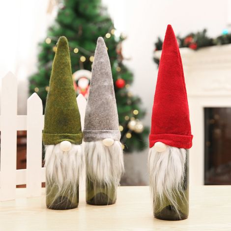 Set Mit 3 Weinstoppern, Verziert Mit Wichteln, Weihnachtsmotiv, Dekoration/geschenk