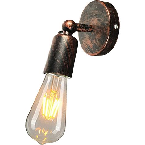 Industrielle Metallwandleuchte, Retro-edison-lampe, E27-fassung, Loft-vintage-beleuchtung Für Schlafzimmer, Wohnzimmer, Restaurant, Flur (rotrost)