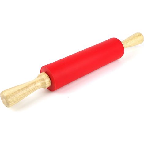 Remeel Mit Antihaftbeschichteter Silikonoberfläche Und Holzgriff, 12 Zoll, Rot