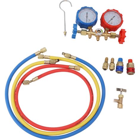 R410 22 134a Klimaanlagen-druckmanometer, 3-wege, Diagnose-manometer-schlauchbaugruppe Für Kältemittelbefüllung