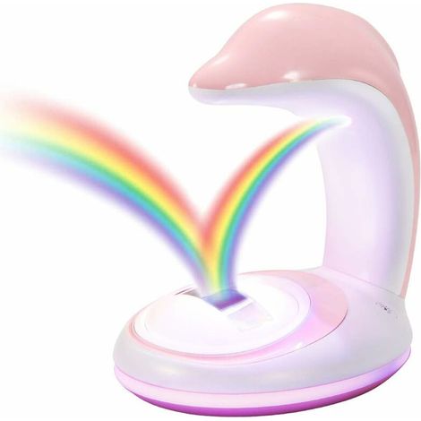 Led-regenbogenprojektor-nachtlicht Für Kinderzimmer, Dekorative Delfin-wand- Und Deckenlampe, Regenbogenfarben-reflexionslichter, Perfektes Geschenk Für Kinder