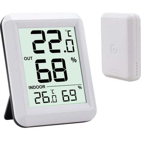 Kabelloses Digitales Innen- Und Außenthermometer – Außensensor – Großes Lcd-display – Temperaturbereich -40 Bis 60 °c – Für Zuhause Und Büro