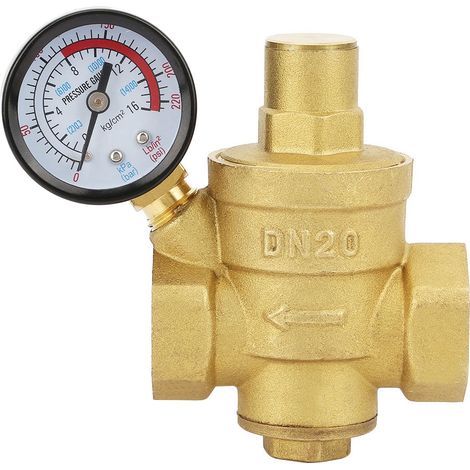 Einstellbarer Messing-wasserdruckregler Dn20 Mit Manometer