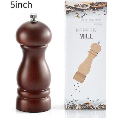 Pfeffermühle Aus Holz, Hölzernes Mahlwerk (5 Zoll)