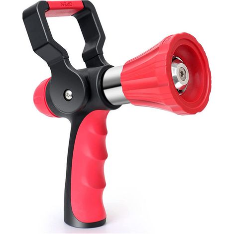 Feuerwehr-wasserlanze Mit Ergonomischem Griff Und Gewindeschlauchanschluss, Verstellbarer Drehdüse Und Hebelsteuerung.