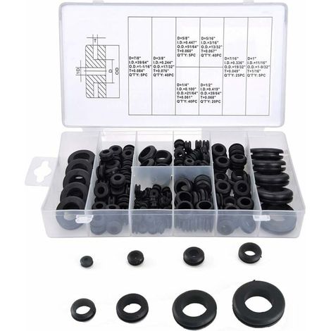 Packung Mit 180 Gummikabelverschraubungen – Größen 5/8" Bis 1" – Hohe Dichtigkeit Für Elektrische Kabel – Optimaler Schutz Vor Chemikalien – 180 Stück