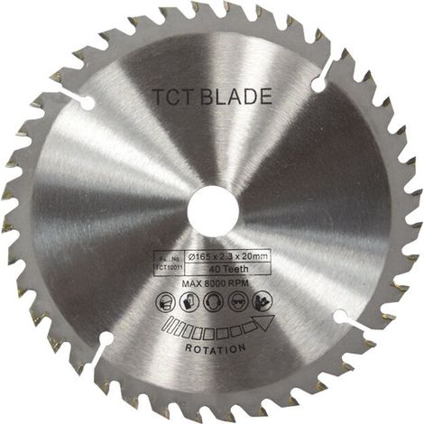 Silberne Trennscheibe, 165 Mm Hartmetall-kreissägeblatt Für Holz, 40 Zähne