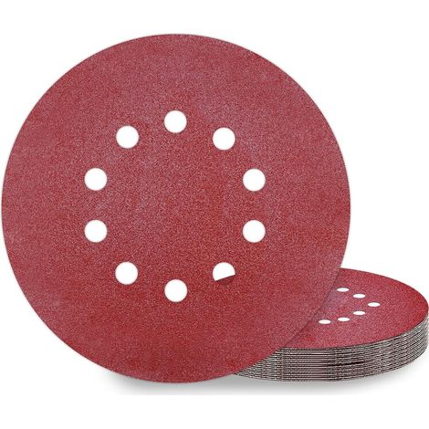 225 Mm P80 Schleifscheiben – 10er-packung, Perforierte Rundscheiben – Für Langhalsschleifer – Zum Polieren Von Hartholz Und Metall