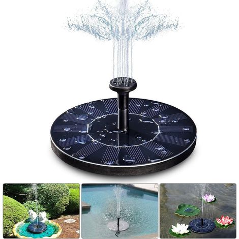 1,4-w-solar-gartenbrunnen – Maximale Höhe 70 Cm – 4 Austauschbare Düsen – Schwimmpumpe Für Teiche Und Vogeltränken