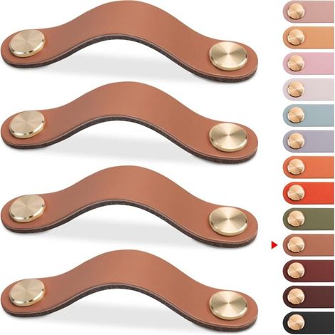 Vintage-möbelgriffe Aus Leder – 4er-set – 96 Mm Lochabstand – Einfache Montage – Rostbeständig – Für Holzstärken Von 13 Bis 18 Mm