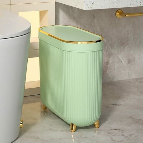 12-liter-badezimmerabfalleimer – Schnappdeckel – Maße 32 X 28,7 X 14 Cm – Hochwertiger Kunststoff Für Kleine Räume