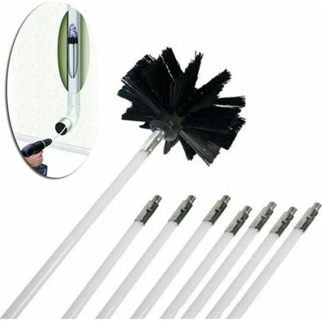 Flexible Stäbe + 1 Bürstenkopf Zur Schornsteinreinigung, Zum Fegen Von Drehbaren Schornsteinen, Zur Reinigung Von Innenwänden Und Zum Zugang Zu Schornsteinen.