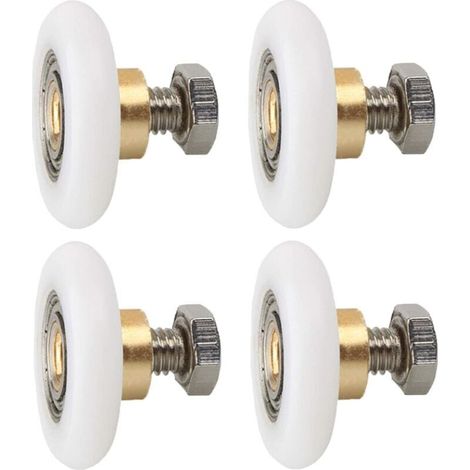 Set Mit 4 Duschkabinenrollen, 23 Mm – Nylon Mit Kupferfutter – Einfache Montage Mit M4-schrauben – Für Glasschiebetüren