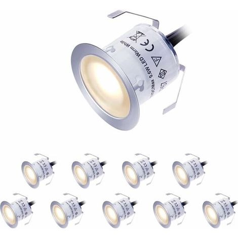 12v Niedervolt-led-terrassenbeleuchtungsset, Wasserdicht (ip67), Warmweiß, Einbauleuchte Für Gartentreppen, Terrassen, Holzböden Und Als Akzentbeleuchtung Im Garten.