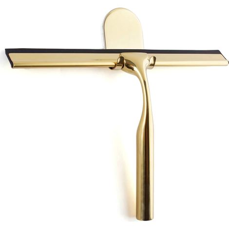Goldener Duschabzieher Aus Edelstahl – Hochwertige Silikonlippe – Selbstklebend, Kein Bohren Erforderlich – 25 Cm