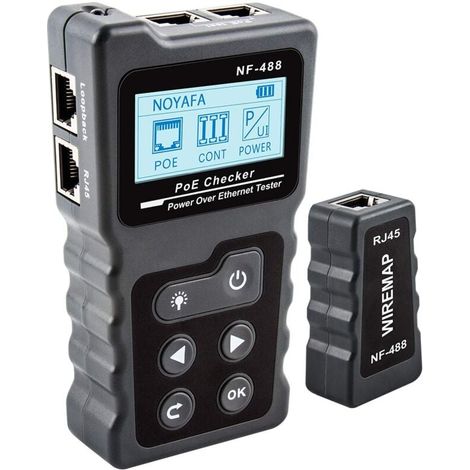 Poe-tester – Digitalmultimeter Mit Lcd-anzeige – Strom- Und Spannungsmessung – Durchgangsprüfung Von Netzwerkkabeln