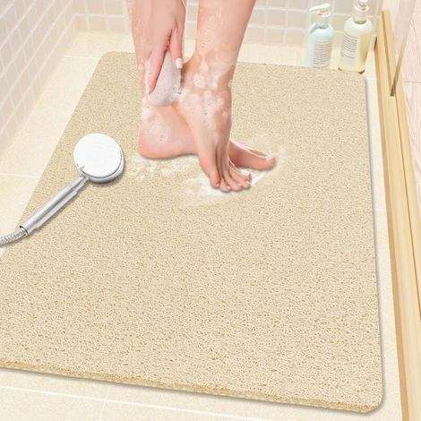 Rutschfeste Duschmatte 61 X 40,6 Cm – Pvc-luffa Ohne Saugnäpfe – Schnelltrocknend – Für Badewanne Und Badezimmer – Khaki