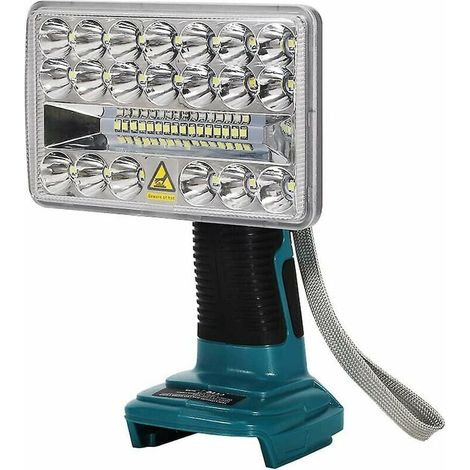 18-w-led-arbeitsleuchte (2000 Lm) – Akkubetrieben Mit 20-v-lithium-ionen-akku – Baustellenscheinwerfer Mit Usb-anschluss – Kompatibel Mit Makita-werkzeugen – Dml185