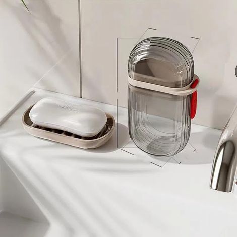 Seifenbox, Reiseseifenbox, Seifenaufbewahrungsbox, Tragbarer Deckel, Verschließbare Seifenbox, Reisetransport
