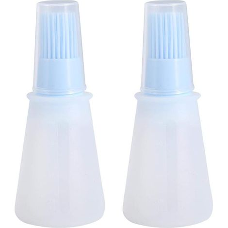 Silikon-ölflaschenbürste Mit Deckel, Weiche Saucenflasche Mit Silikon-backpinsel, Wiederverwendbare Verpackung (blau)
