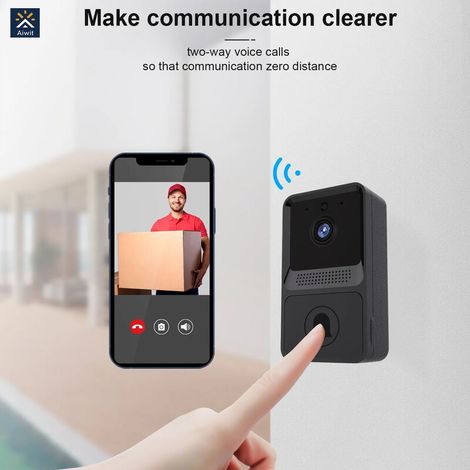 Video-türklingel, Sprach- Und Video-gegensprechanlage, Echtzeit-gegensprechanlage, Vga-gong, Nachtsicht, Wlan-ip-kamera, Smart-alarmanlage, Türklingel Für Die Haussicherheit, Aiwit-app