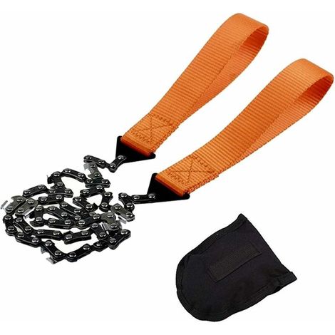 Tragbare Kettensäge, Kabelsäge Für Überlebensausrüstung, Camping, Jagd, Bidirektionales Stahlblatt, Leicht Zum Schneiden Von Ästen (11 Zähne, 103 Cm)