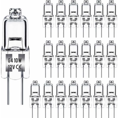 G4-halogenlampe, 12 V, 10 W, 2800 K, 100 Lm, Dimmbar, G4-halogenlampe, Klare Kapsel