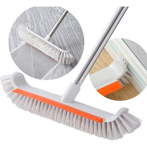 Scheuerbürste Mit Langem 130 Cm Stiel – Steife Bürste Und Abzieher – 36 Cm Bürstenfläche Für Küchen Und Badezimmer