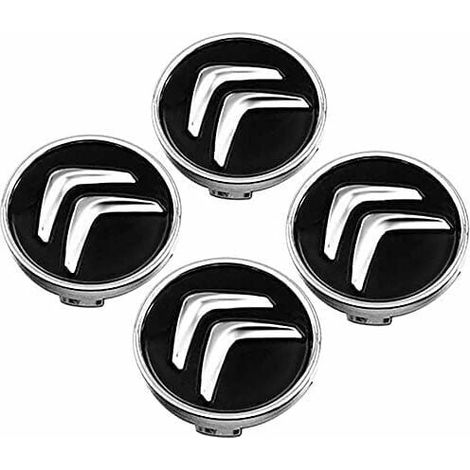 60-mm-radnabenkappe Für Citroën – Schwarzes Logo – Kompatibel Mit 99 % Aller Felgen – Robuster Abs-kunststoff – Einfache Montage