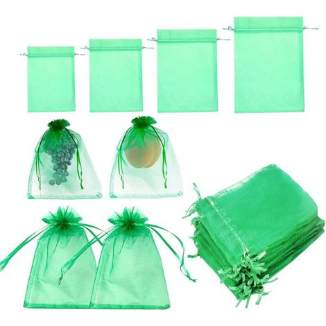 Packung Mit 100 Schutzbeuteln Für Obst, 4 Größen, Mit Vogel- Und Insektenschutznetz, Aus Strapazierfähigem Organza, Zum Schutz Von Trauben Und Gemüse